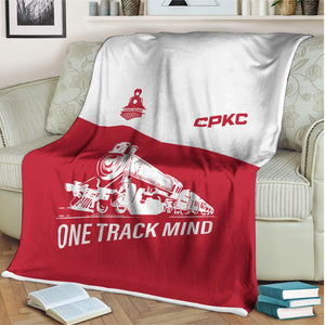 Railspirit Personalized Canadian Pacific Kansas City Blanket One Track Mind CPKC Train Blanket Gift Idea For Train Lover