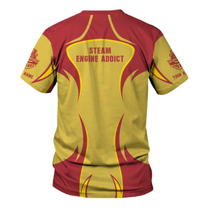 Railspirit Personalized Florida East Coast Railway T-Shirt Distinctive Flame Style Shirt For Steam Engine Addict