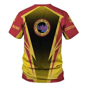 Railspirit Personalized Florida East Coast Railway T-Shirt Lightning Graphic Style Shirt Gift Idea For Train Lover