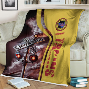 Railspirit Personalized Florida East Coast Railway Blanket Railroad Crossing Sign Blanket All Over Print