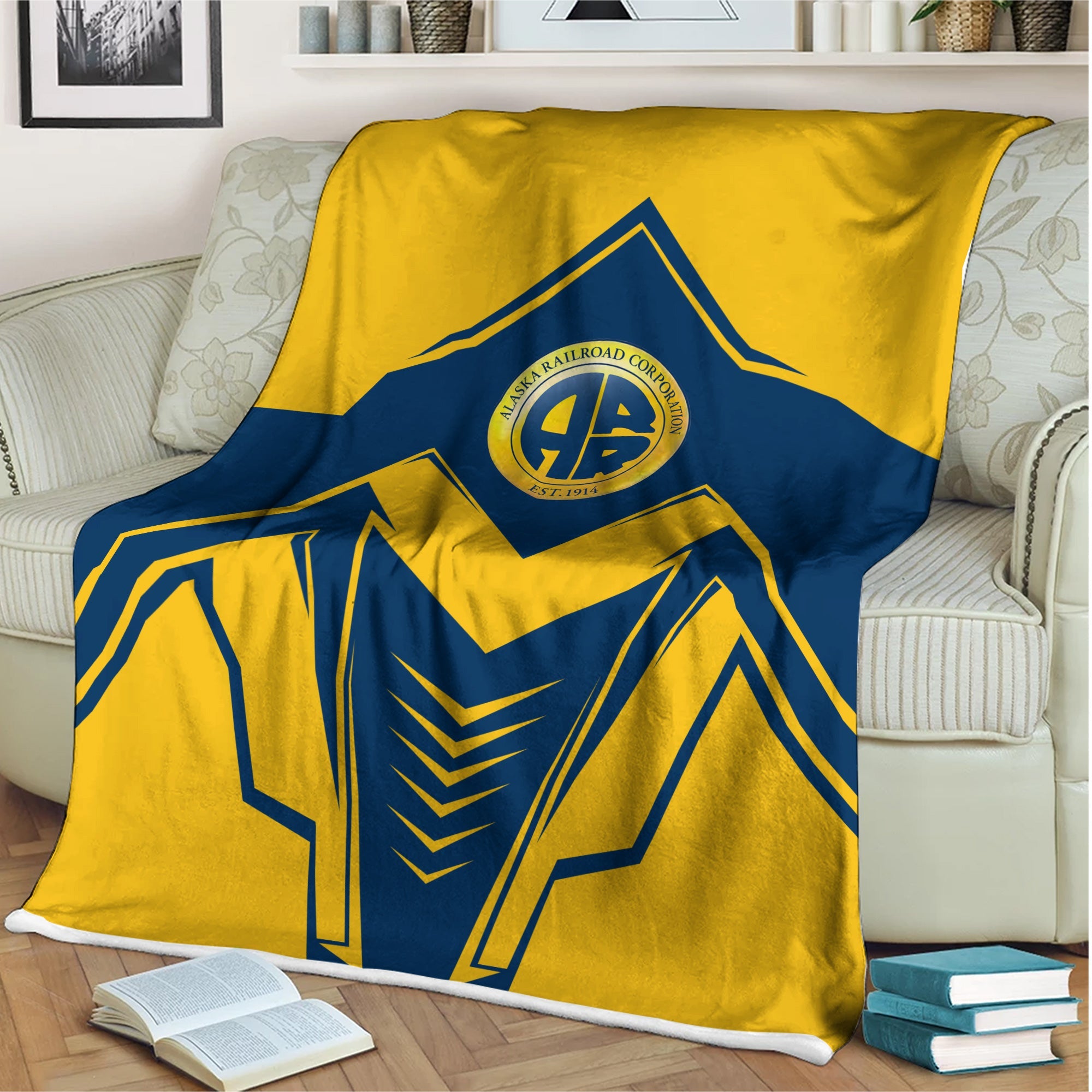 Railspirit Alaska Railroad Blanket Railway Trainspotter Style Blanket Gift Idea For Foamers