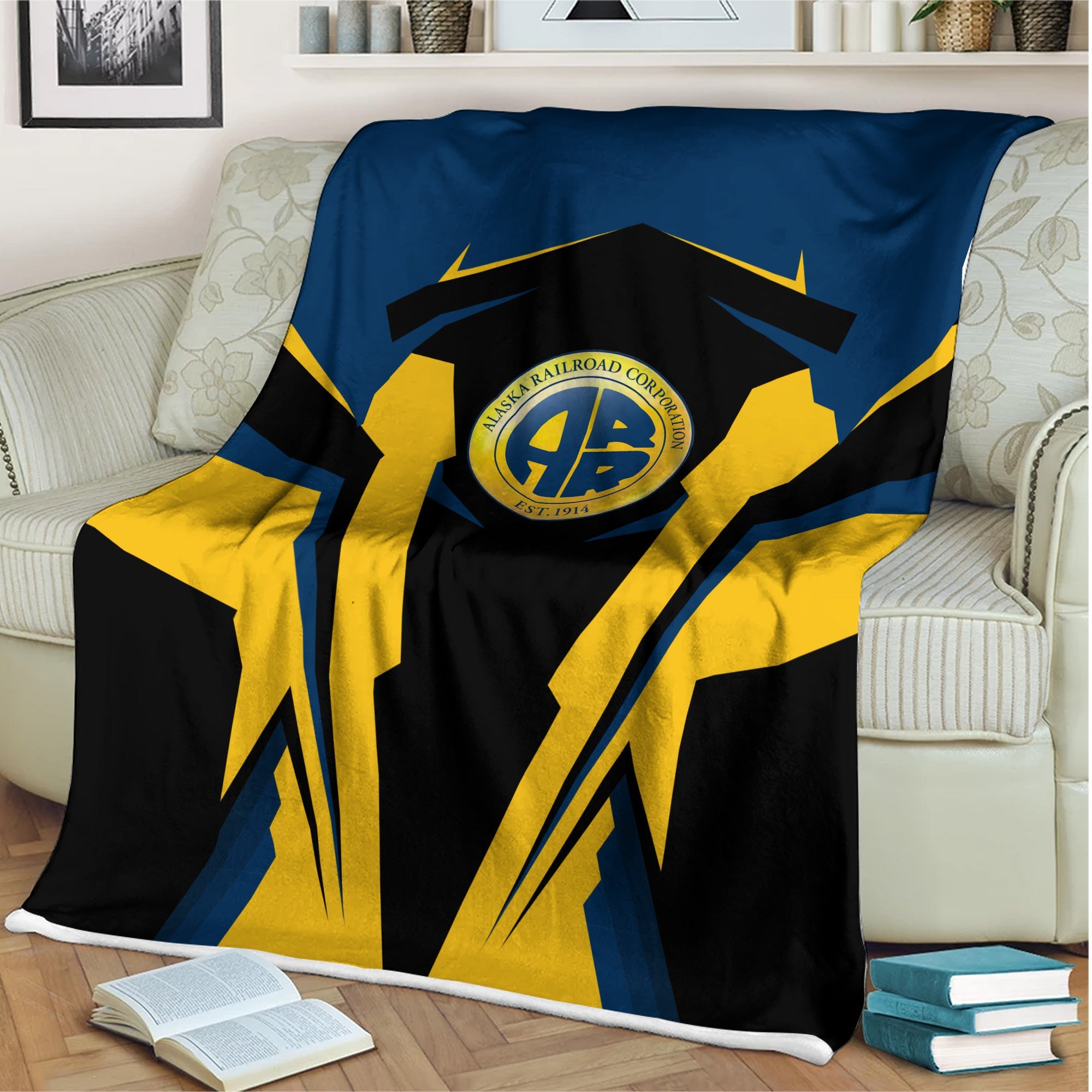 Railspirit Personalized Alaska Railroad Blanket Strong Line Train Blanket Gift Idea For Train Lover