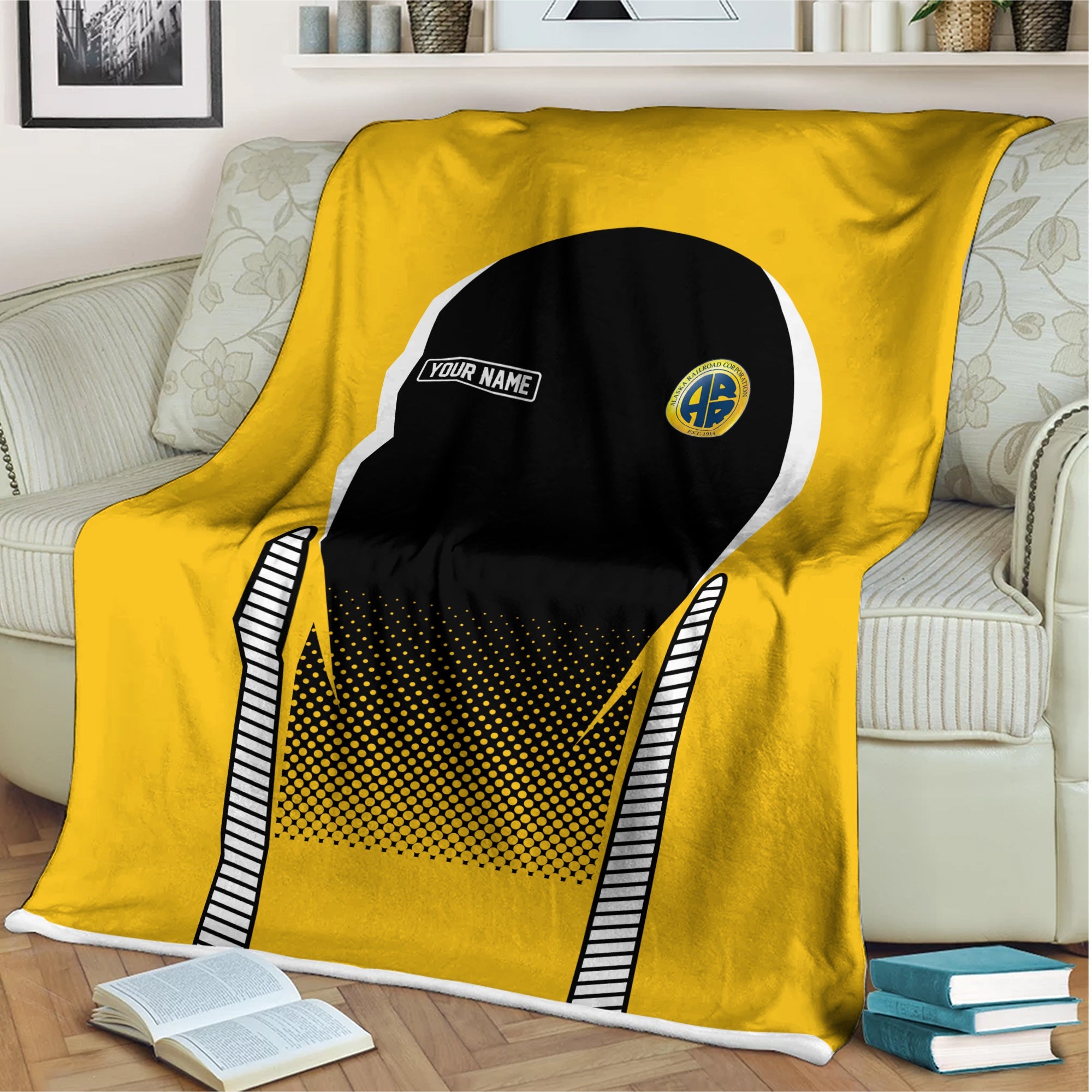 Railspirit Personalized Alaska Railroad Blanket Train Blanket Gift Idea For Train Lover