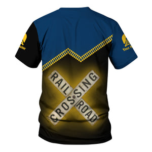 Railspirit Personalized Alaska Railroad T Shirt Railroad Crossing Printed Train Track Shirt