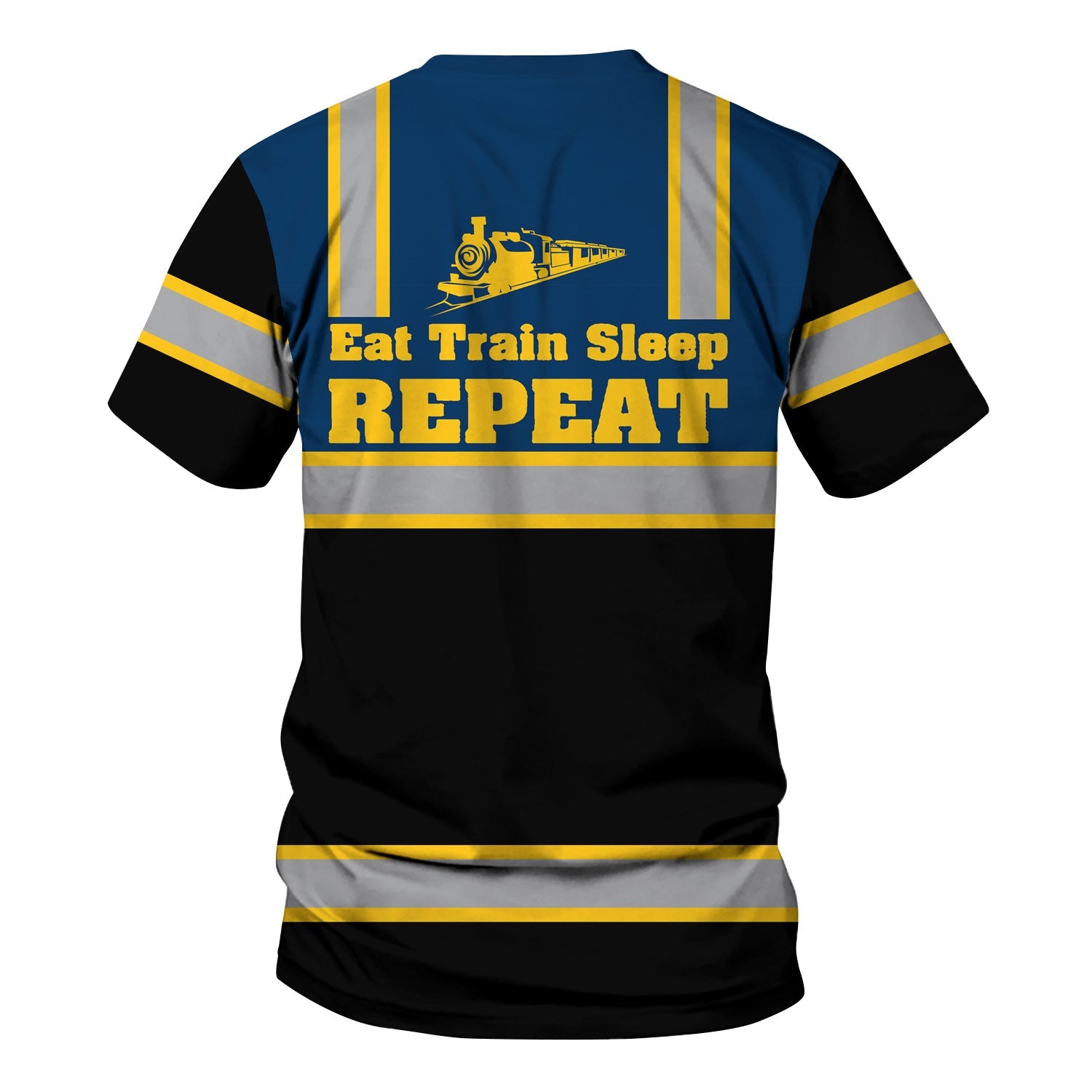Railspirit Custom Name Alaska Railroad T Shirt Eat Train Sleep Repeat Printed Train Shirt