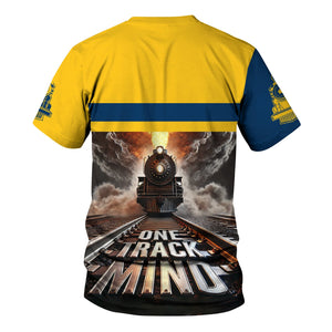 Railspirit Personalized Alaska Railroad T Shirt One Track Mind Train Printed Shirt