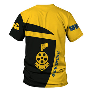 Railspirit Personalized Alaska Railroad T-Shirt All Aboard Steam Train Movie Projector Style Shirt