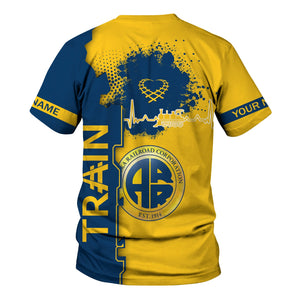 Railspirit Personalized Alaska Railroad T-Shirt Engine Heartbeat and Track Love Style Shirt Gift Idea For Train Lovers