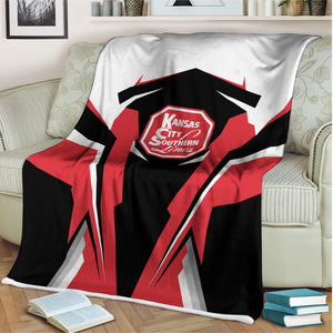 Railspirit Personalized Kansas City Southern Blanket Strong Line Train Blanket Gift Idea For Train Lover