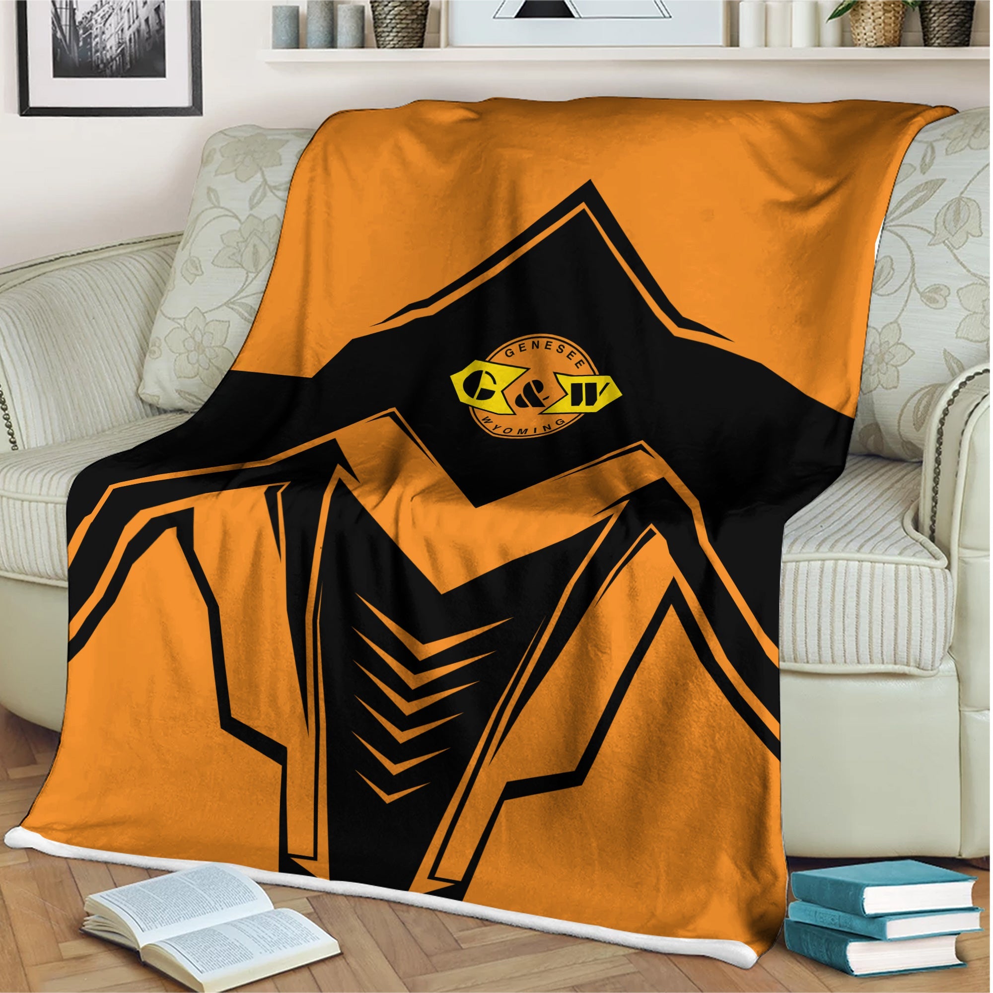 Railspirit Genesee & Wyoming Inc. Railroad Blanket Railway Trainspotter Style Blanket Gift Idea For Foamers