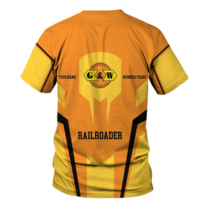 Railspirit Personalized Genesee & Wyoming Inc. Railroad T-Shirt Custom Year Railroader Shirt Gift Idea For Train Lover