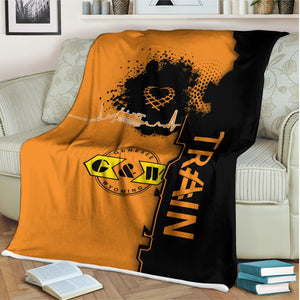 Railspirit Genesee & Wyoming Inc. Railroad Blanket Engine Heartbeat and Track Love Style Blanket Gift Idea For Train Lovers