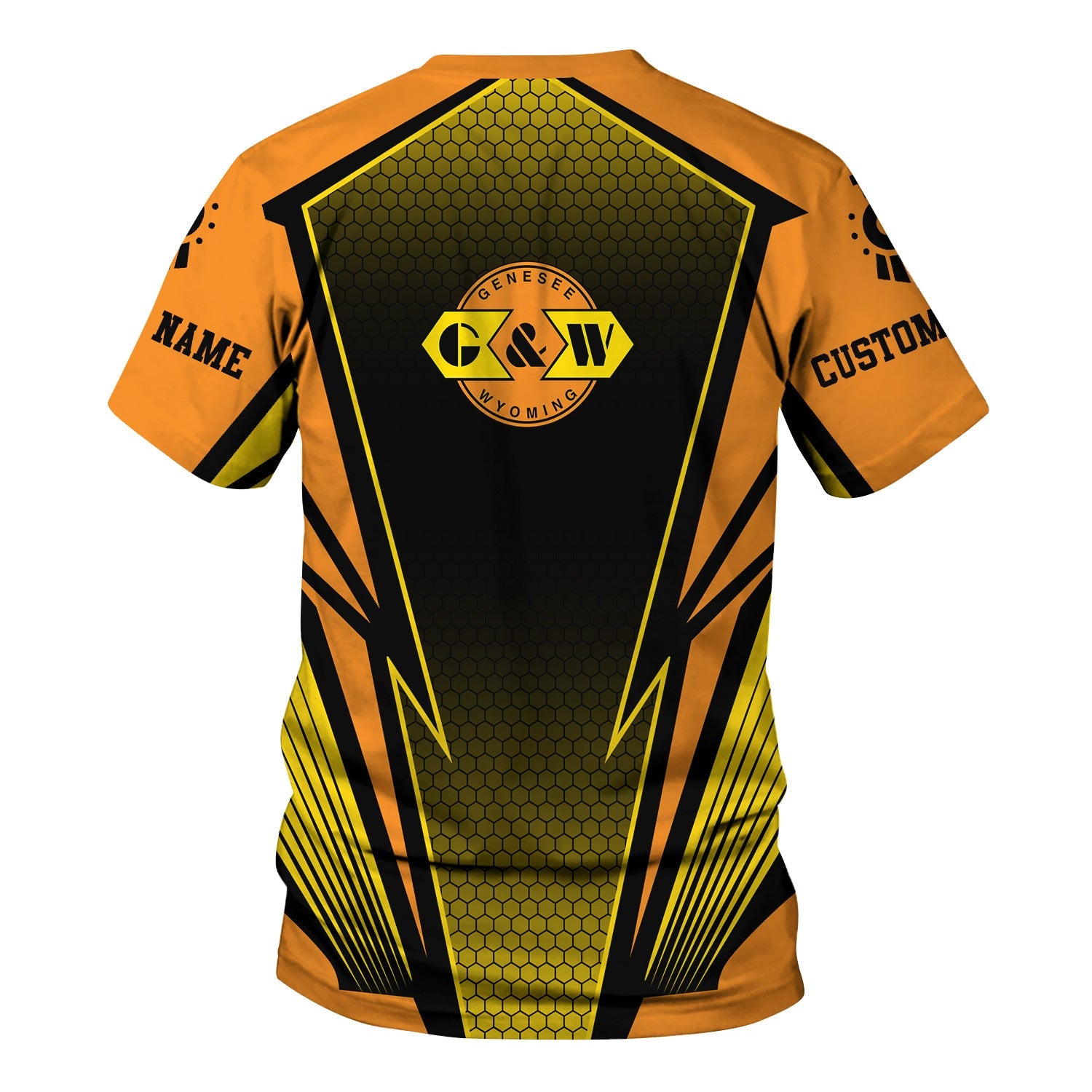 Railspirit Personalized Genesee & Wyoming Inc. Railroad T-Shirt Lightning Graphic Style Shirt Gift Idea For Train Lover