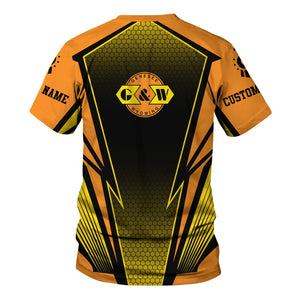 Railspirit Personalized Genesee & Wyoming Inc. Railroad T-Shirt Lightning Graphic Style Shirt Gift Idea For Train Lover