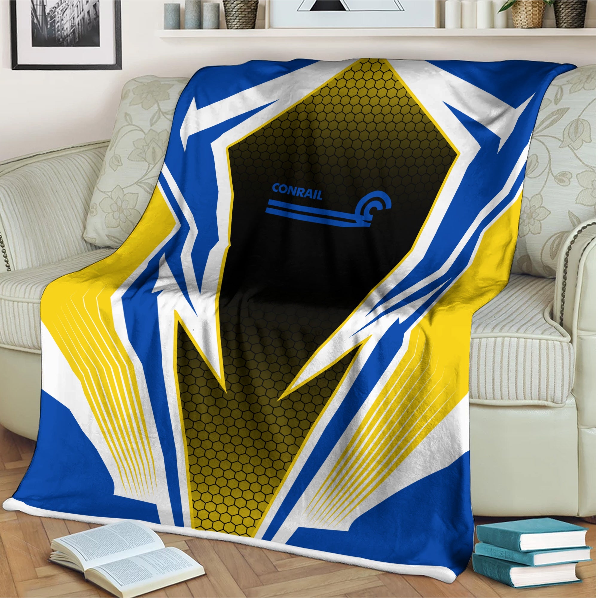 Railspirit Conrail Railroad Blanket Lightning Graphic Style Blanket Gift Idea For Train Lover