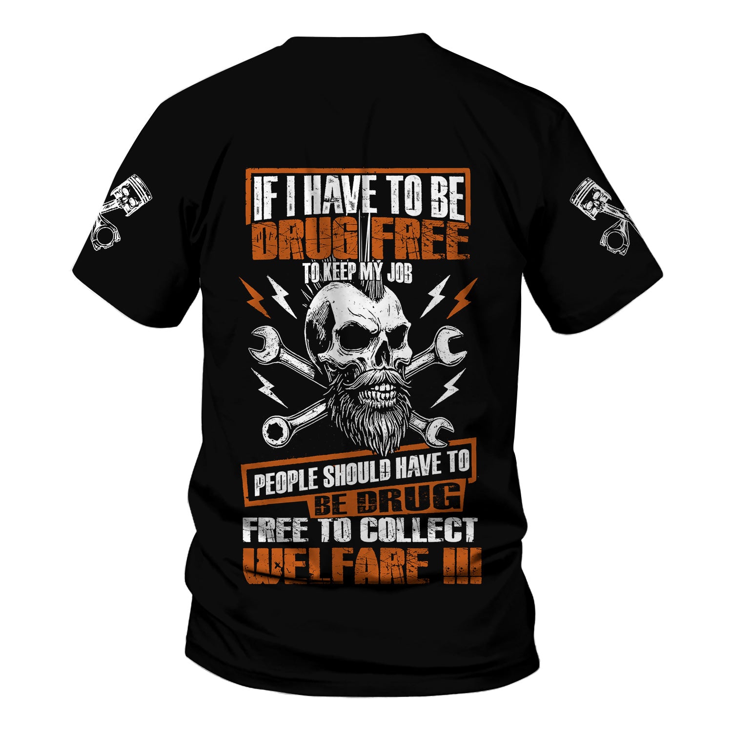 Funny Vintage Mechanic Shirt If I Have To Be Drug Free To Kep My Job Skull Wrench T Shirt