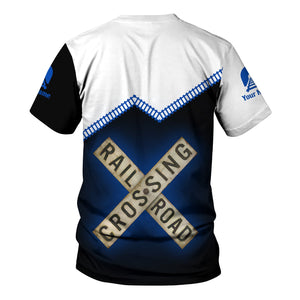 Railspirit Personalized Conrail Railroad T Shirt Railroad Crossing Printed Train Track Shirt
