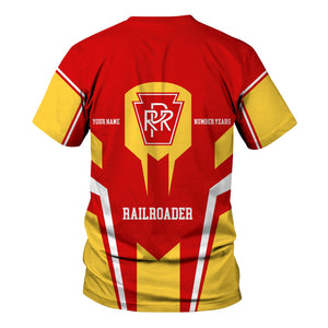 Railspirit Personalized Pennsylvania Railroad T-Shirt Custom Year Railroader Shirt Gift Idea For Train Lover