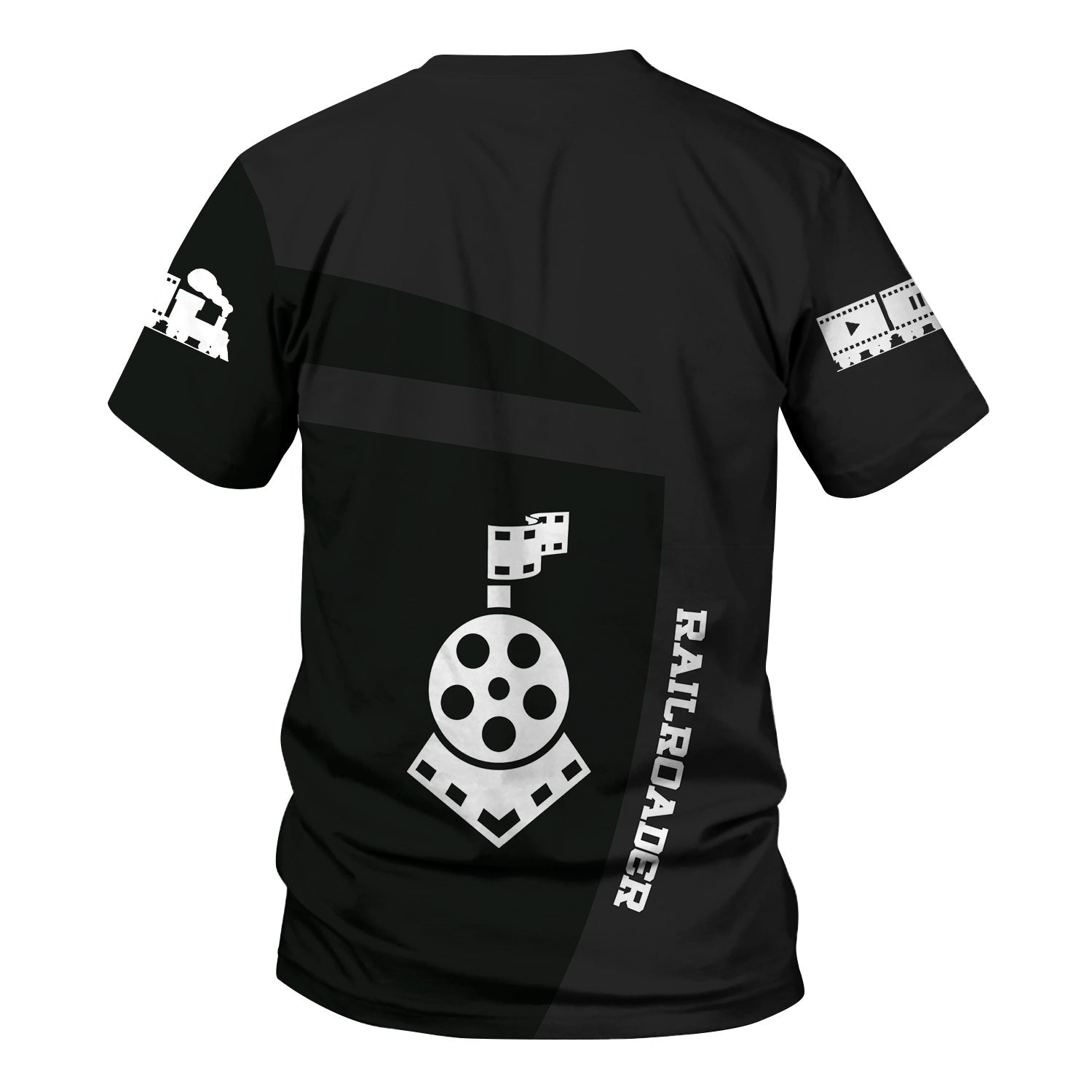 Railspirit Personalized New York Central Railroad T-Shirt All Aboard Steam Train Movie Projector Style Shirt