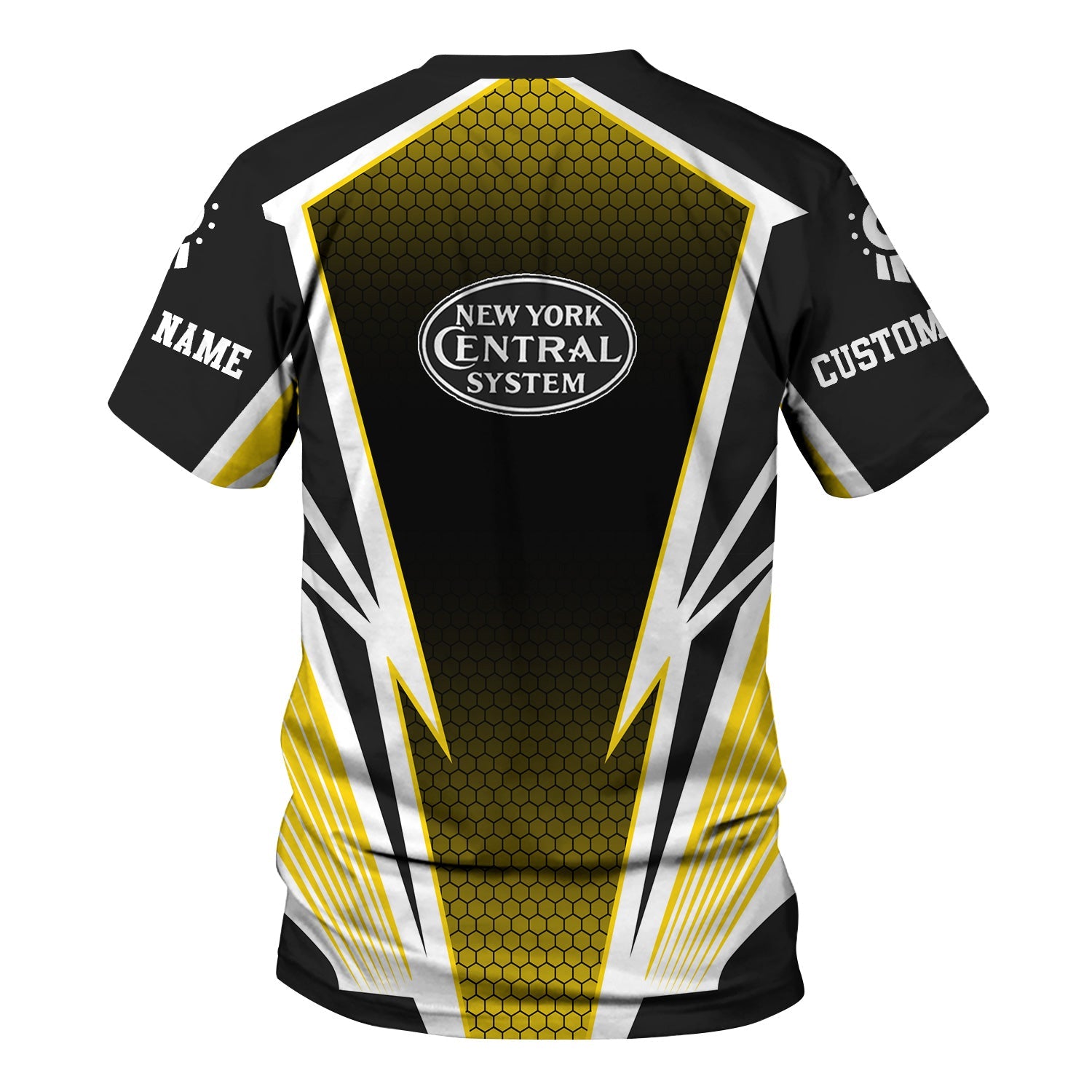 Railspirit Personalized New York Central Railroad T-Shirt Lightning Graphic Style Shirt Gift Idea For Train Lover