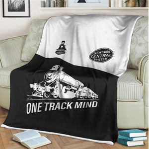 Railspirit Personalized New York Central Railroad Blanket One Track Mind Train Blanket Gift Idea For Train Lover
