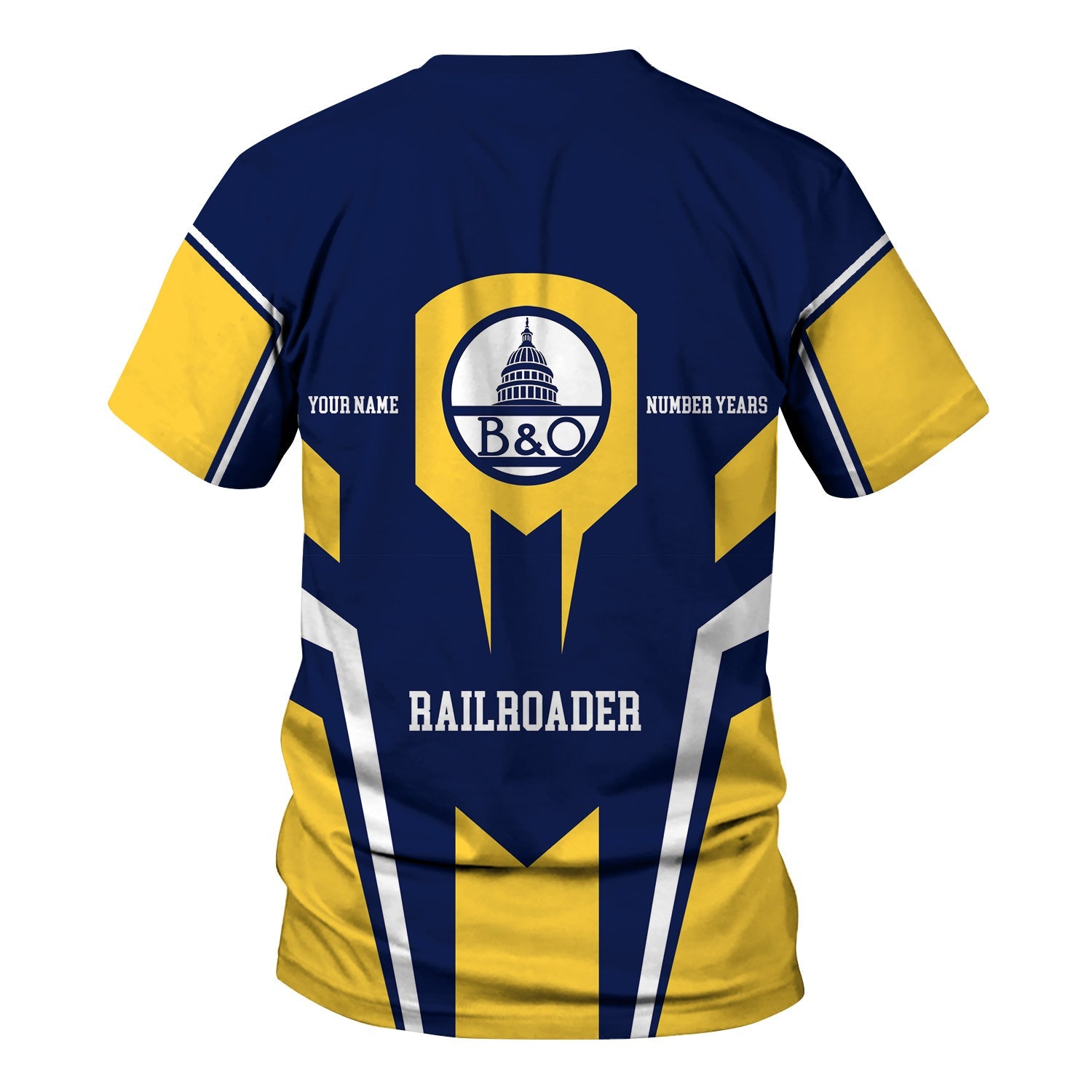 Railspirit Personalized Baltimore and Ohio Railroad T-Shirt Custom Year Railroader B&O Shirt Gift Idea For Train Lover