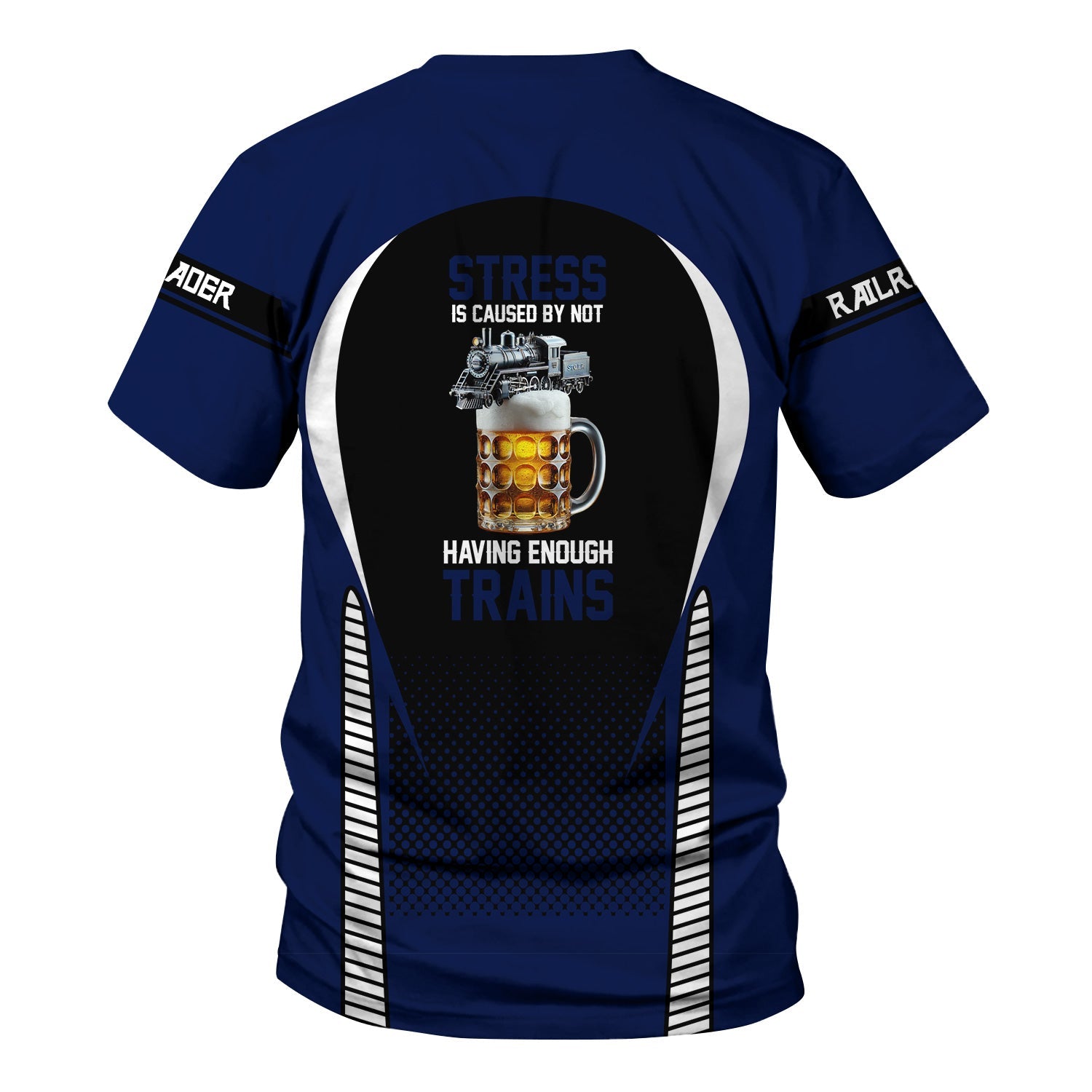 Railspirit Personalized Baltimore and Ohio Railroad T Shirt Stress Is Caused By Not Having Enough Trains B&O Shirt All Over Print