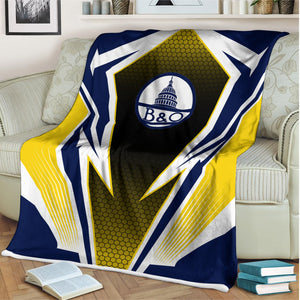 Railspirit Baltimore and Ohio Railroad Blanket Lightning Graphic Style B&O Blanket Gift Idea For Train Lover