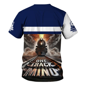 Railspirit Personalized Baltimore and Ohio Railroad T Shirt One Track Mind B&O Train Printed Shirt