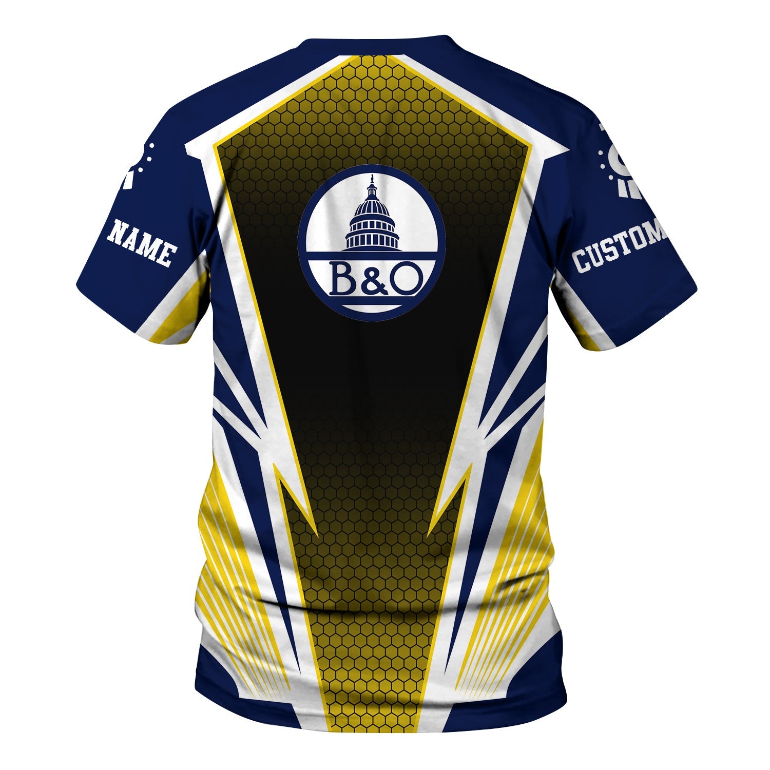 Railspirit Personalized Baltimore and Ohio Railroad T-Shirt Lightning Graphic Style B&O Shirt Gift Idea For Train Lover