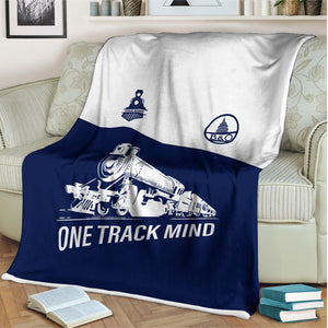 Railspirit Personalized Baltimore and Ohio Railroad Blanket One Track Mind B&O Train Blanket Gift Idea For Train Lover