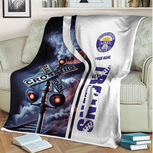 Railspirit Personalized Southern Pacific Railroad Blanket Railroad Crossing Sign Blanket All Over Print