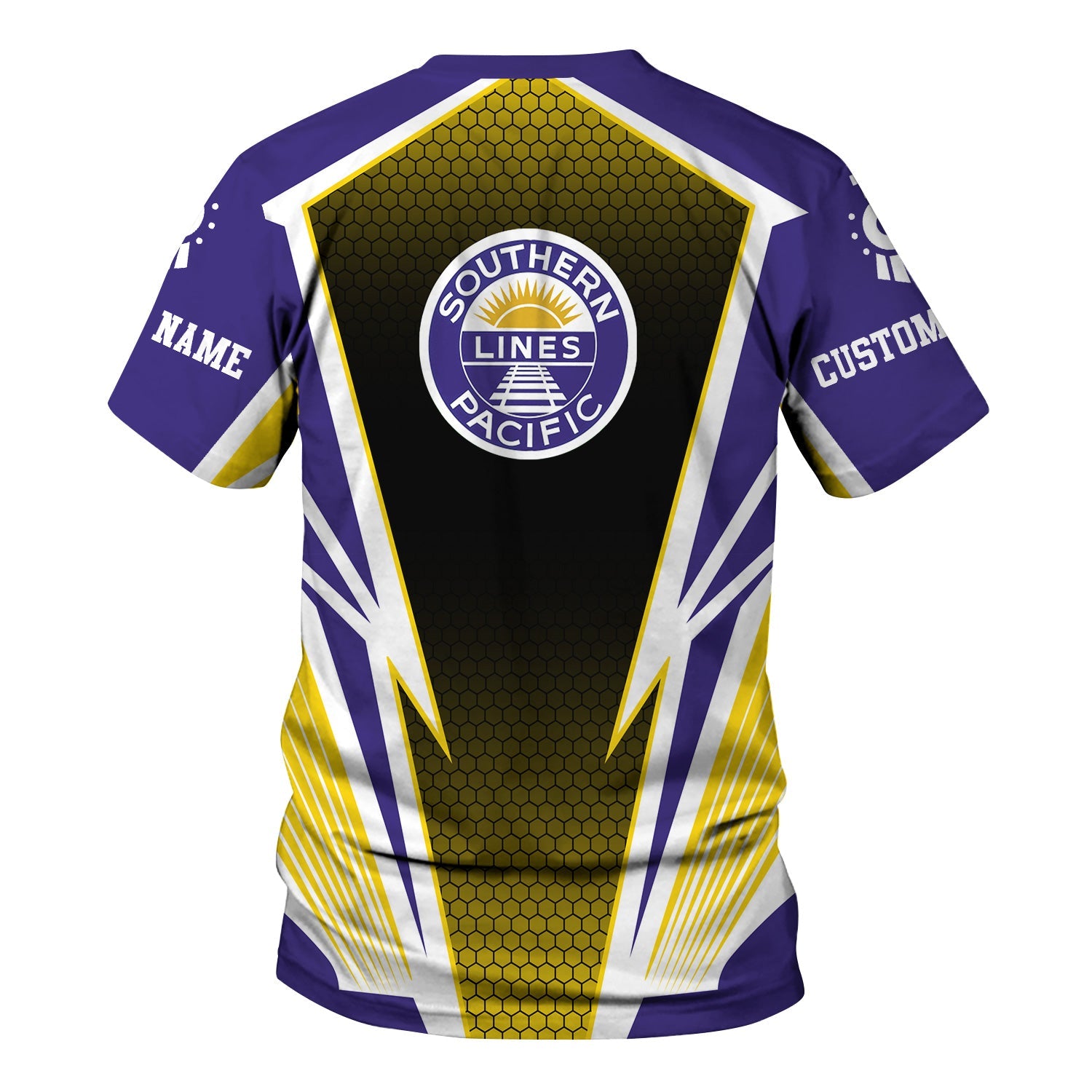 Railspirit Personalized Southern Pacific Railroad T-Shirt Lightning Graphic Style Shirt Gift Idea For Train Lover