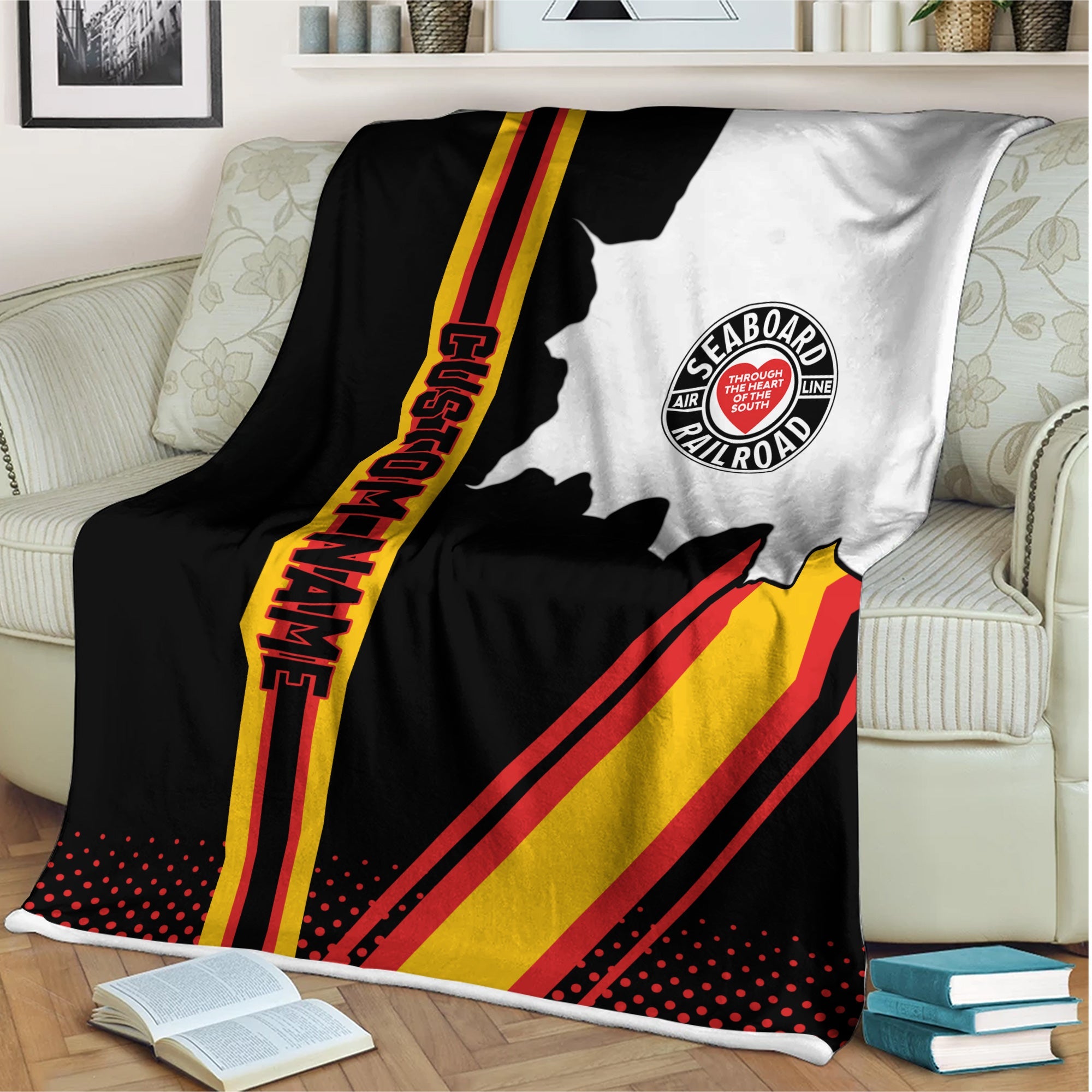 Railspirit Personalized Seaboard Air Line Railroad Blanket Vintage All Over Printed Blanket