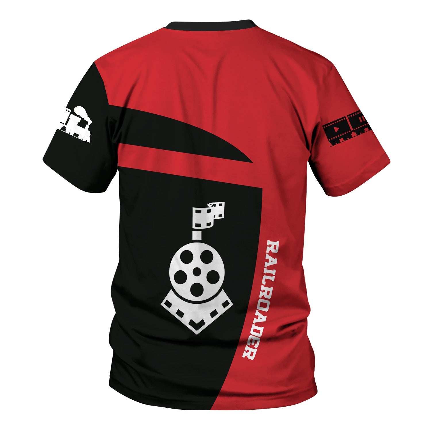 Railspirit Personalized Northern Pacific Railway T-Shirt All Aboard Steam Train Movie Projector Style Shirt