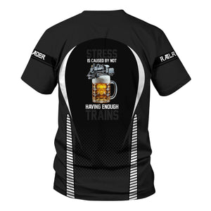 Railspirit Personalized Northern Pacific Railway T Shirt Stress Is Caused By Not Having Enough Trains Shirt All Over Print