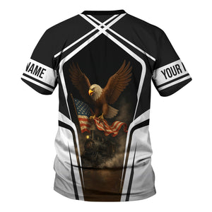 Railspirit Personalized Northern Pacific Railway T Shirt American Eagle Vintage Train Shirt