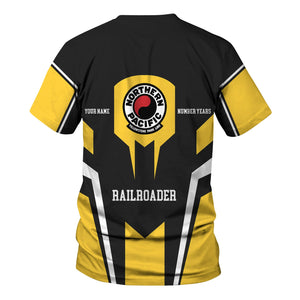 Railspirit Personalized Northern Pacific Railway T-Shirt Custom Year Railroader Shirt Gift Idea For Train Lover
