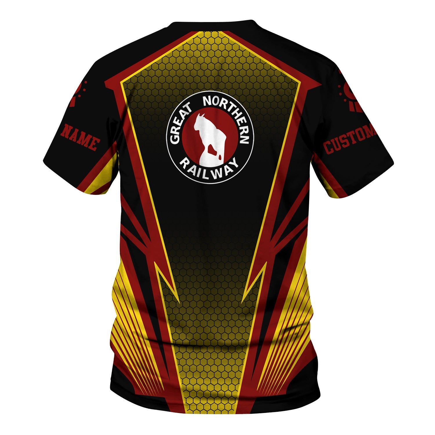 Railspirit Personalized Great Northern Railway T-Shirt Lightning Graphic Style GNR Shirt Gift Idea For Train Lover