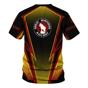 Railspirit Personalized Great Northern Railway T-Shirt Lightning Graphic Style GNR Shirt Gift Idea For Train Lover