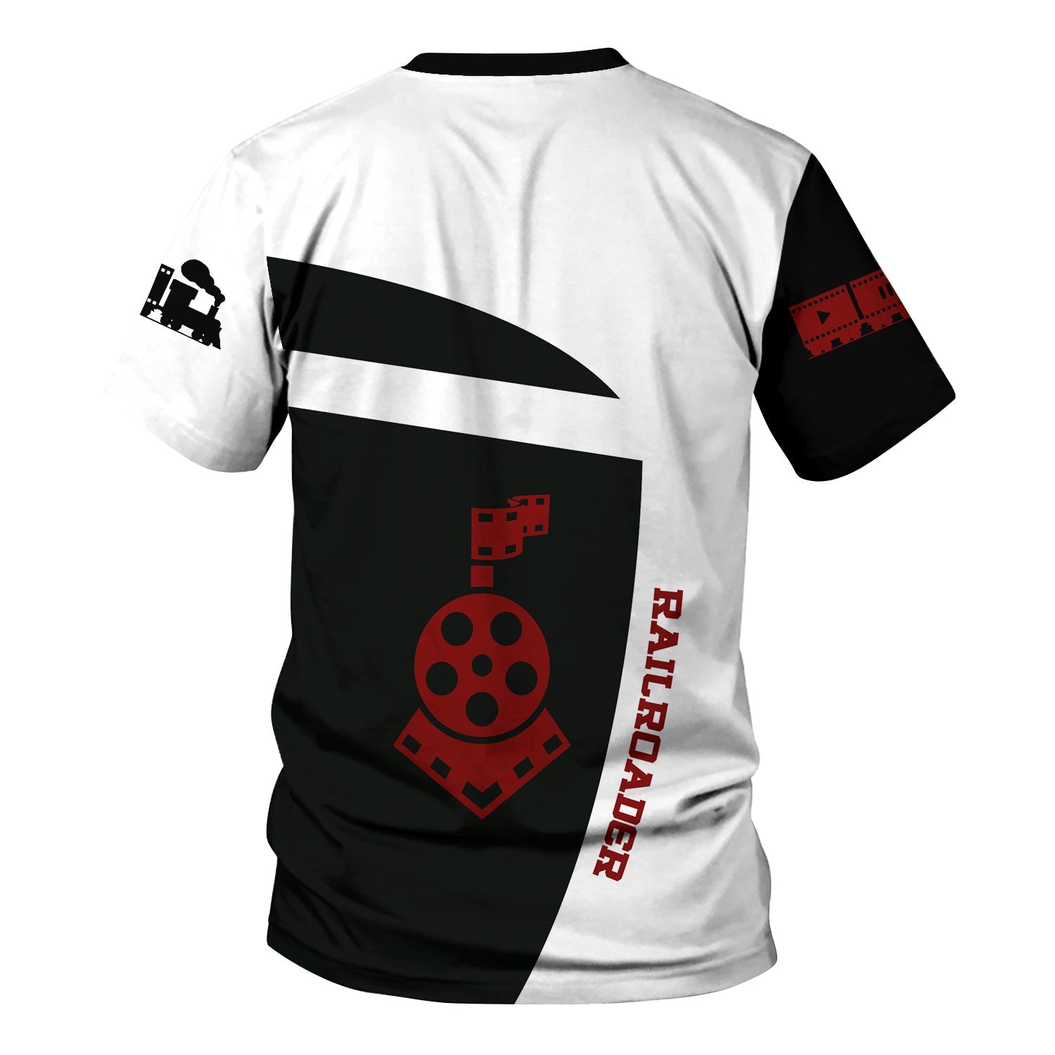 Railspirit Personalized Great Northern Railway T-Shirt All Aboard Steam Train Movie Projector Style GNR Shirt