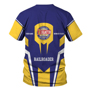 Railspirit Personalized Chicago, Burlington and Quincy Railroad T-Shirt Custom Year Railroader Shirt Gift Idea For Train Lover