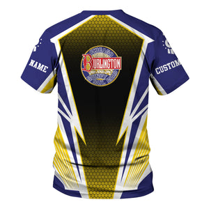 Railspirit Personalized Chicago, Burlington and Quincy Railroad T-Shirt Lightning Graphic Style Shirt Gift Idea For Train Lover