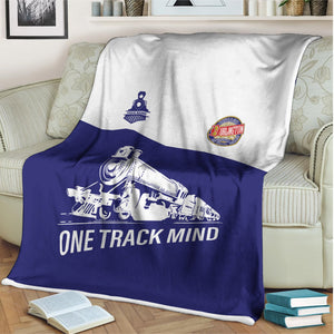 Railspirit Personalized Chicago, Burlington and Quincy Railroad Blanket One Track Mind Train Blanket Gift Idea For Train Lover
