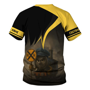 Railspirit Personalized Erie Railroad T-Shirt Angry Train Shirt Gift Idea For Train Lover