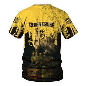 Railspirit Personalized Erie Railroad T-Shirt Vintage Train Art Style Shirt For Locomotive Fans