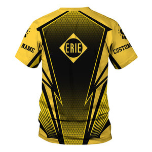 Railspirit Personalized Erie Railroad T-Shirt Lightning Graphic Style Shirt Gift Idea For Train Lover