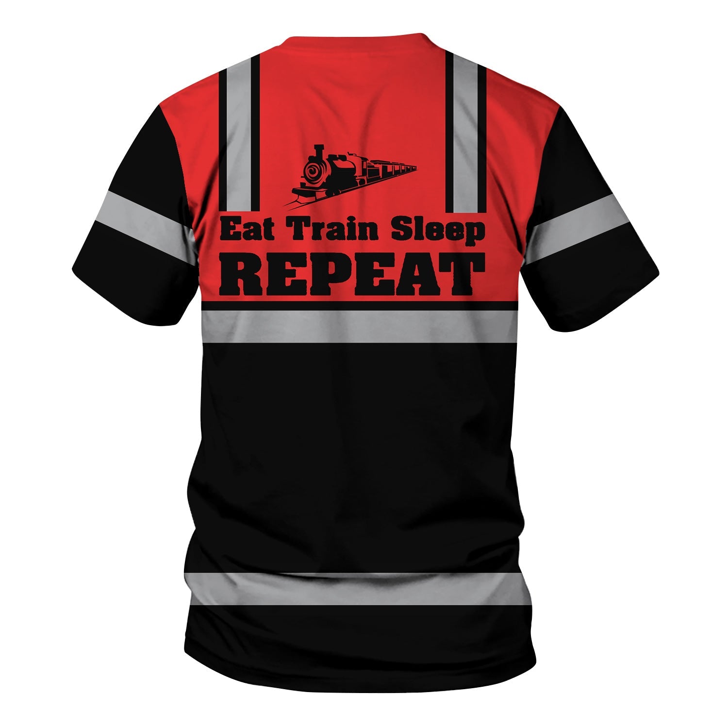 Railspirit Custom Name Seaboard Air Line Railroad T Shirt Eat Train Sleep Repeat Printed Train Shirt