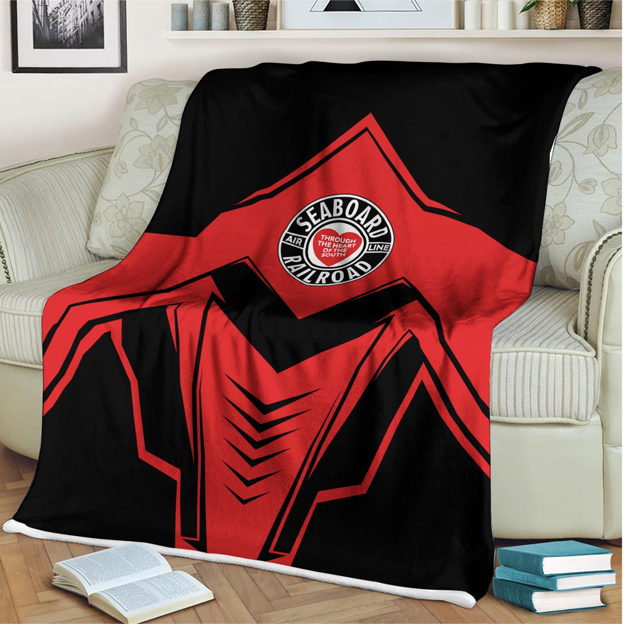 Railspirit Seaboard Air Line Railroad Blanket Railway Trainspotter Style Blanket Gift Idea For Foamers