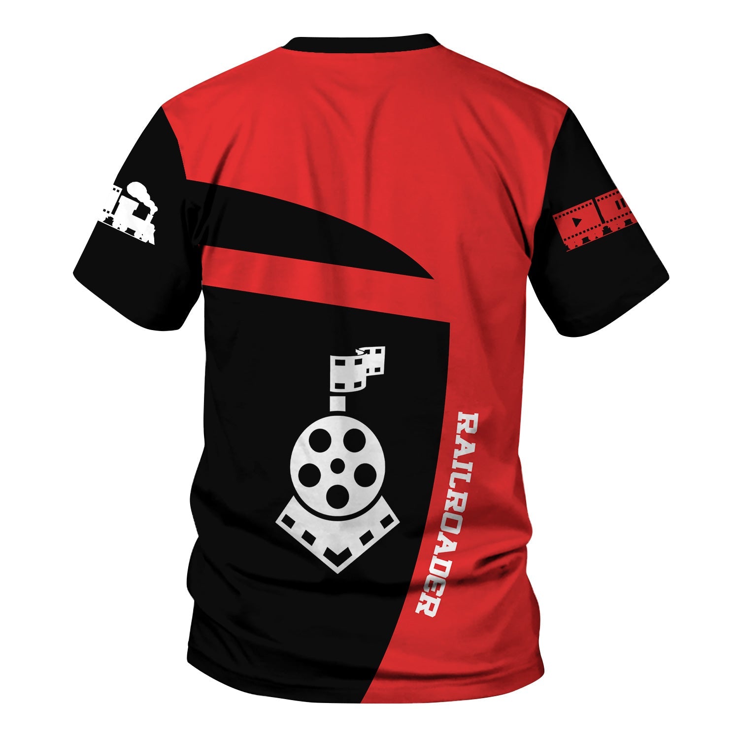 Railspirit Personalized Seaboard Air Line Railroad T-Shirt All Aboard Steam Train Movie Projector Style Shirt